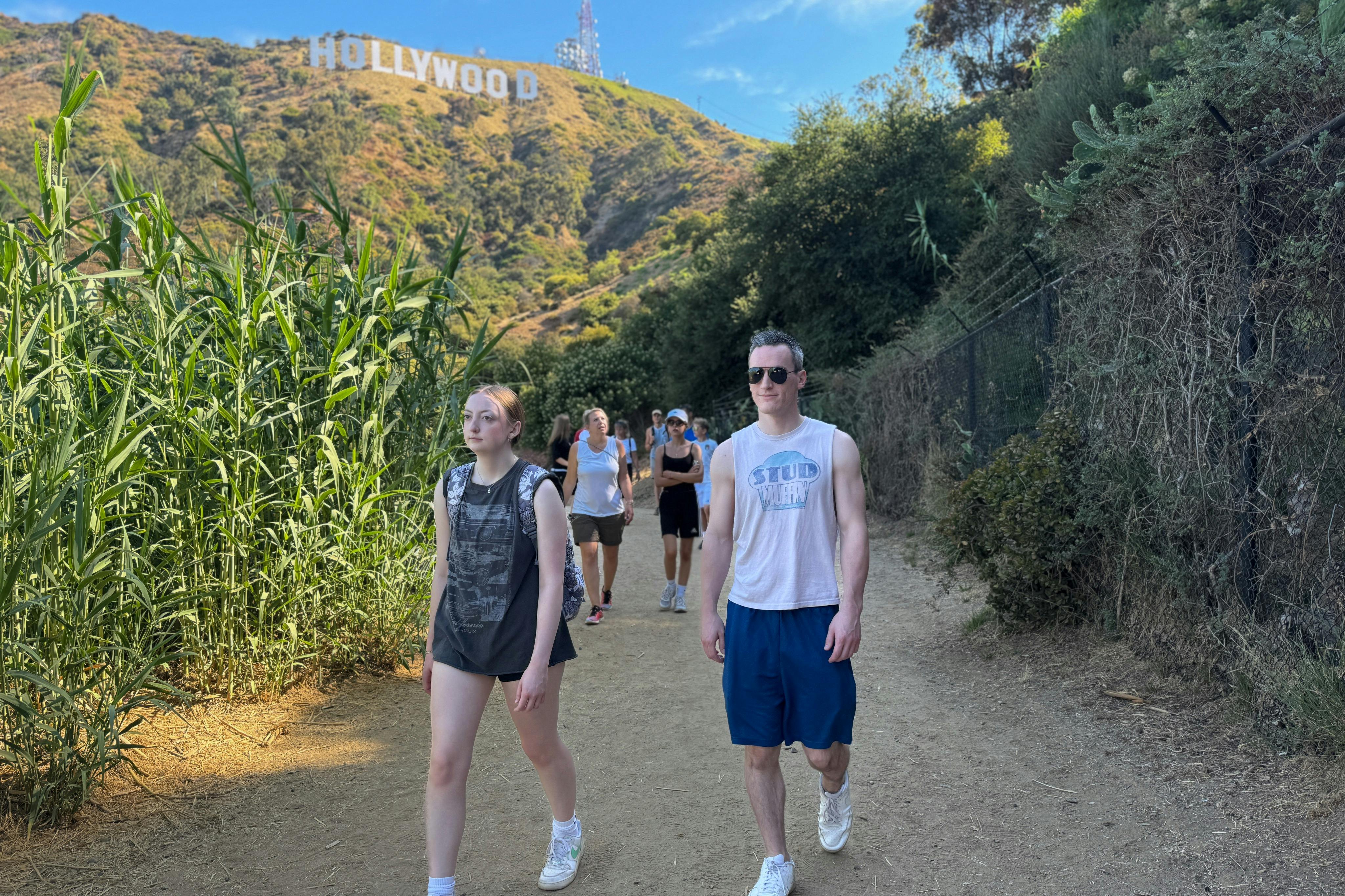 Walking down the easiest path to the Hollyowood Sign