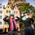 Gasten tijdens de wandeltocht met VR-bril