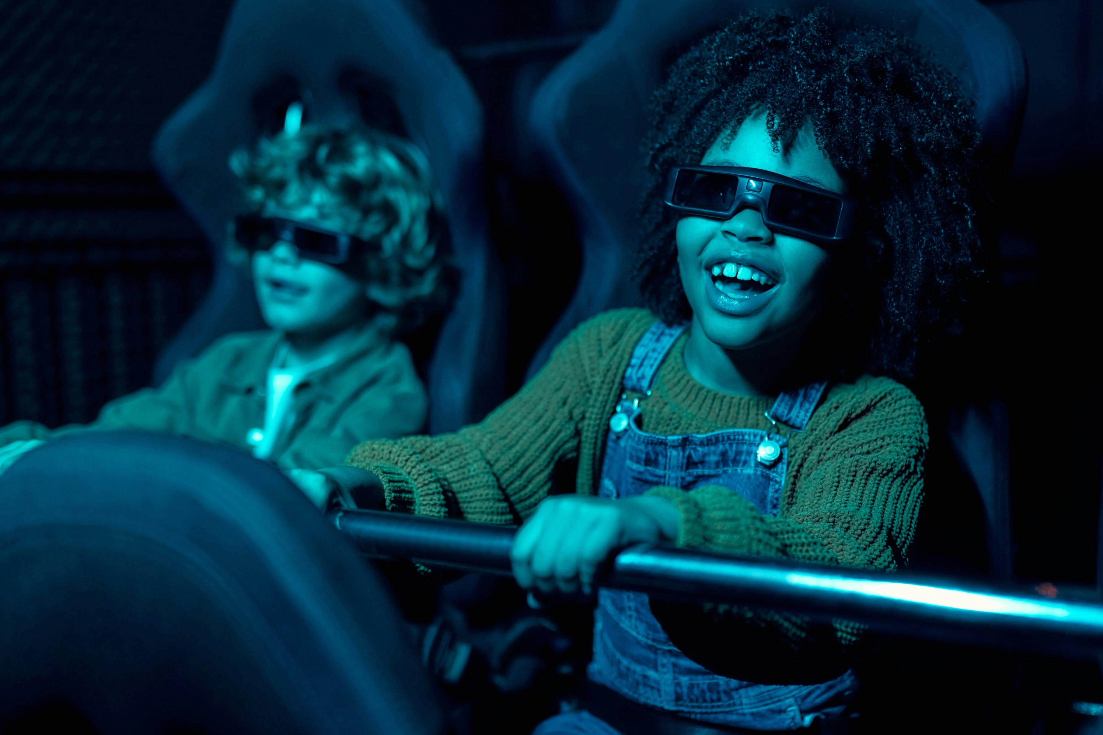 Children watching a 7D movie