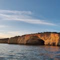 Sonnenuntergang Benagil Höhle Tour Tridente Bootsausflüge Algarve Armacao Pera