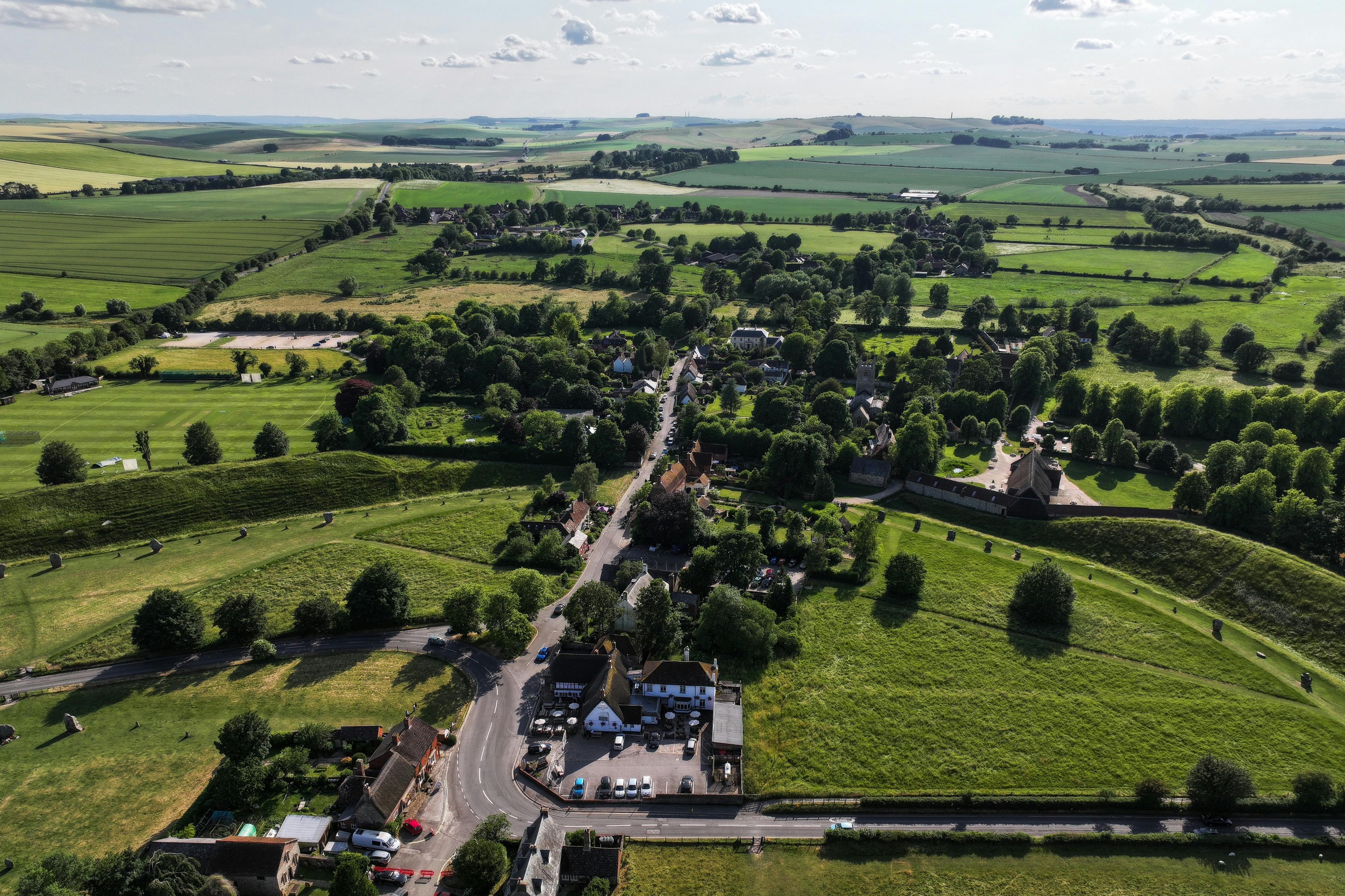 Vue aérienne des Cotswolds
