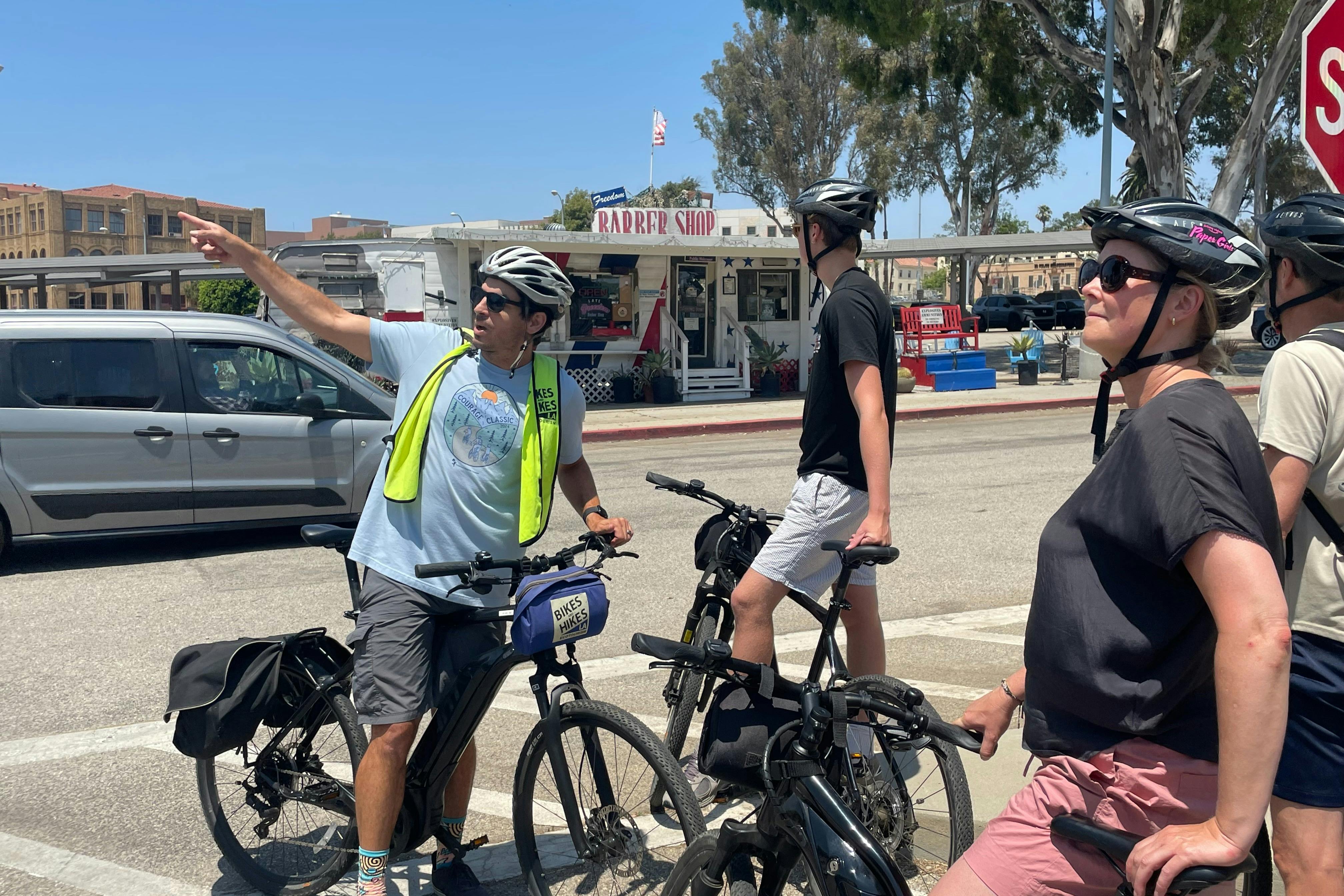 In front of the veterans barber shop, your local guide knows the best spots