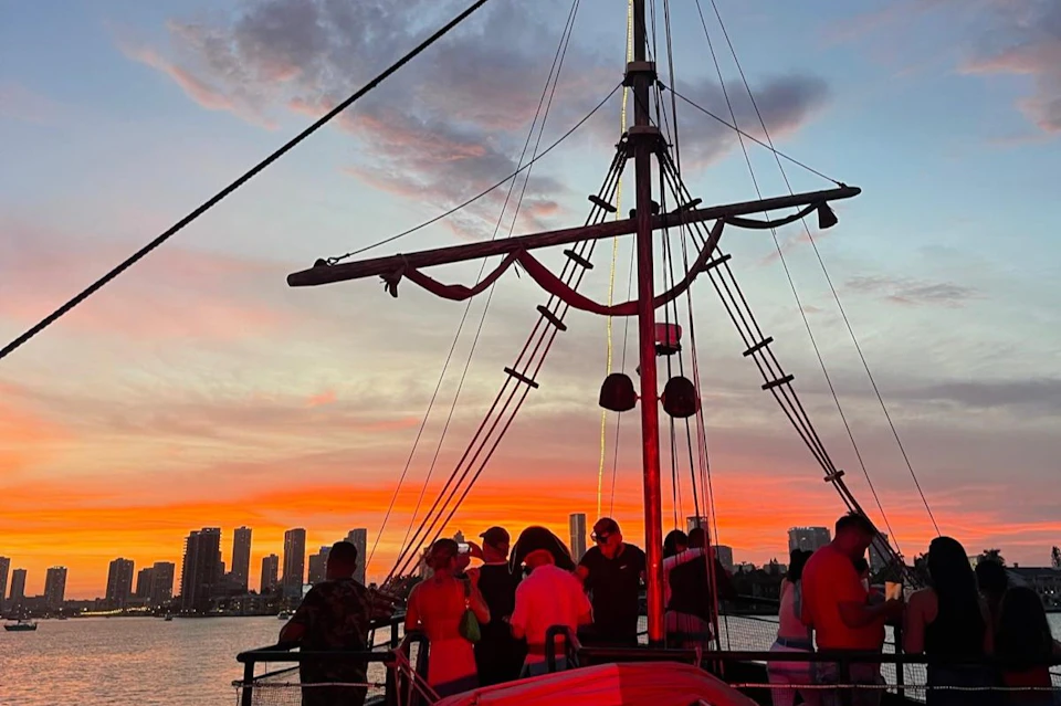 Sunset on our Pirate Boat