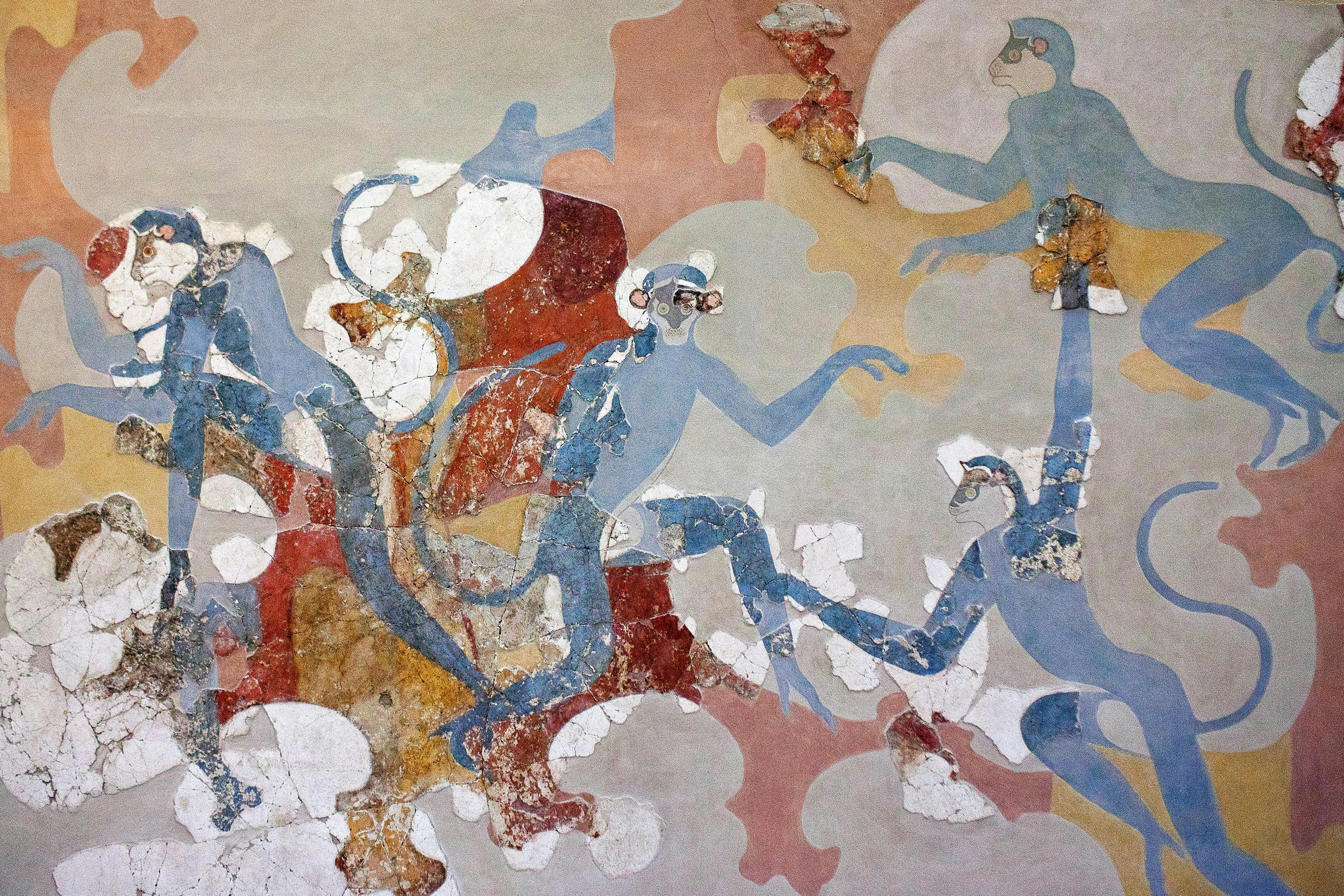 Monkeys fresco at Akrotiri