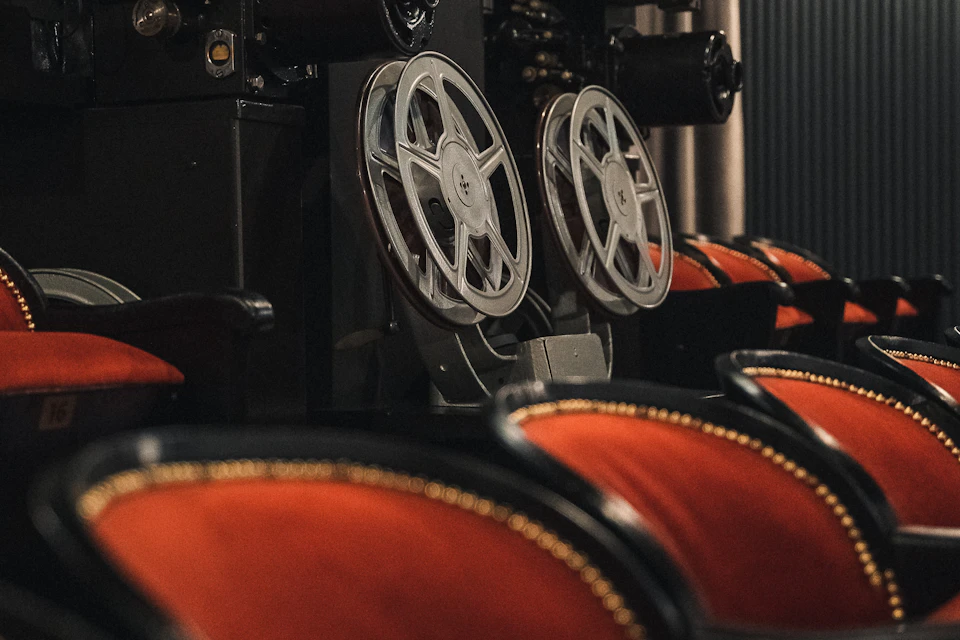 A cinema hall in retro aesthetics.