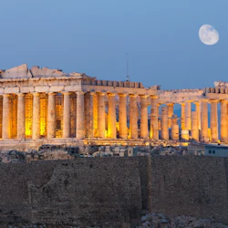 View of the Parthenon at night