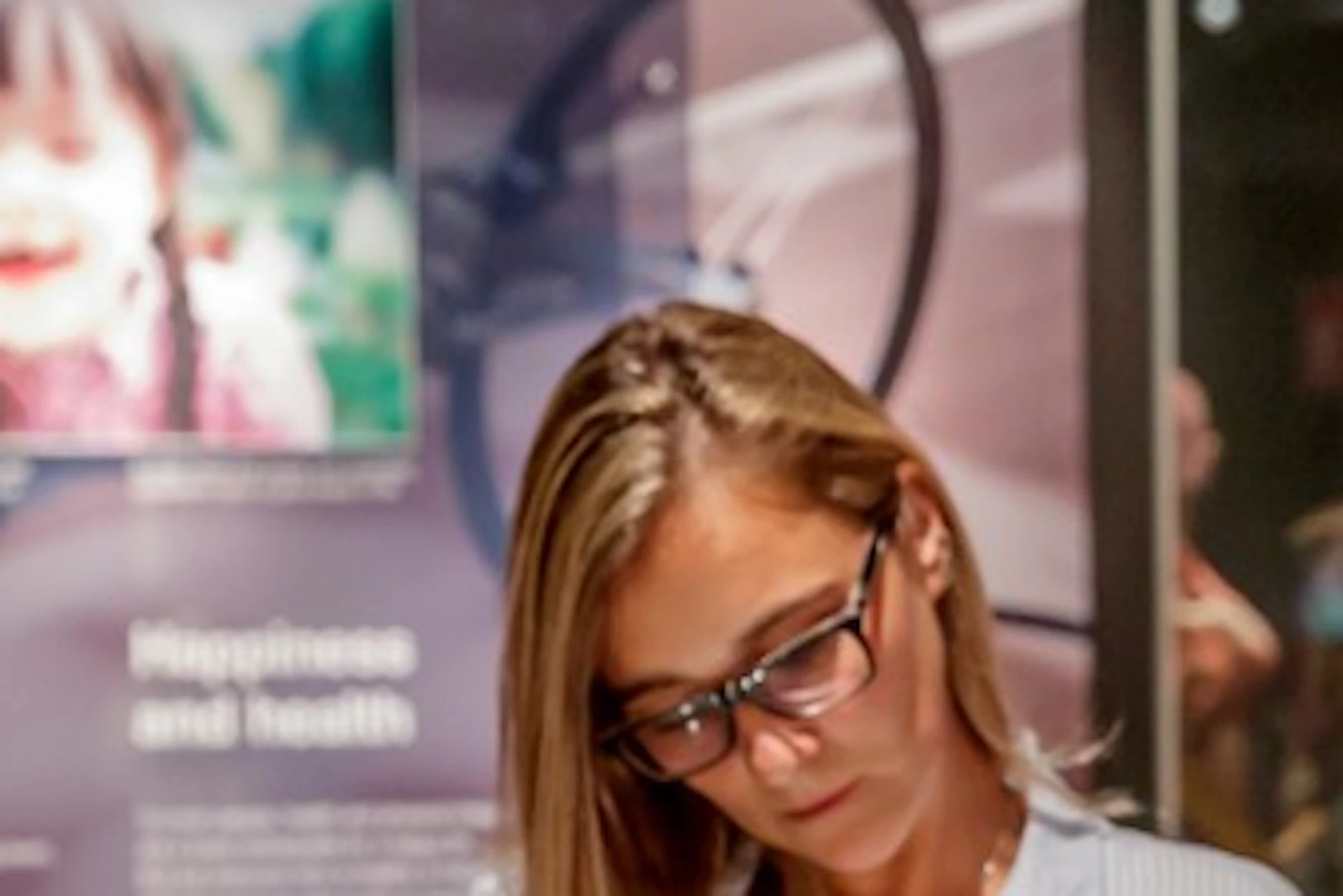 Medical students view the exhibits