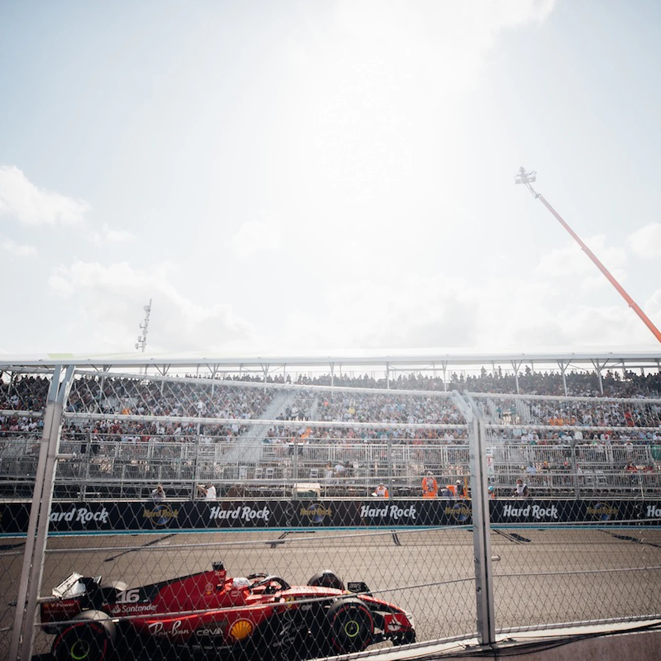 A Formula 1 car driving in a race