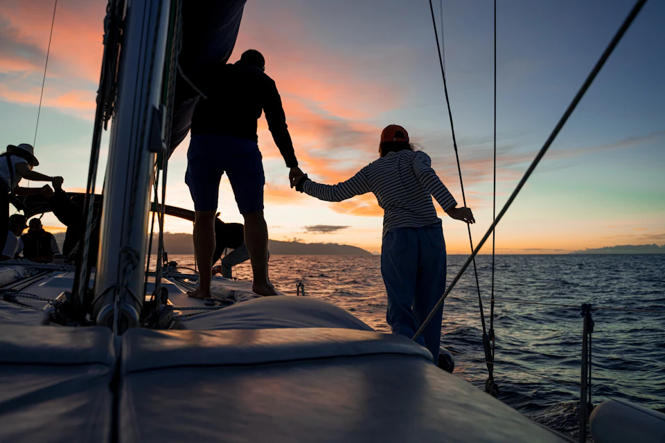 Sunset on the boat