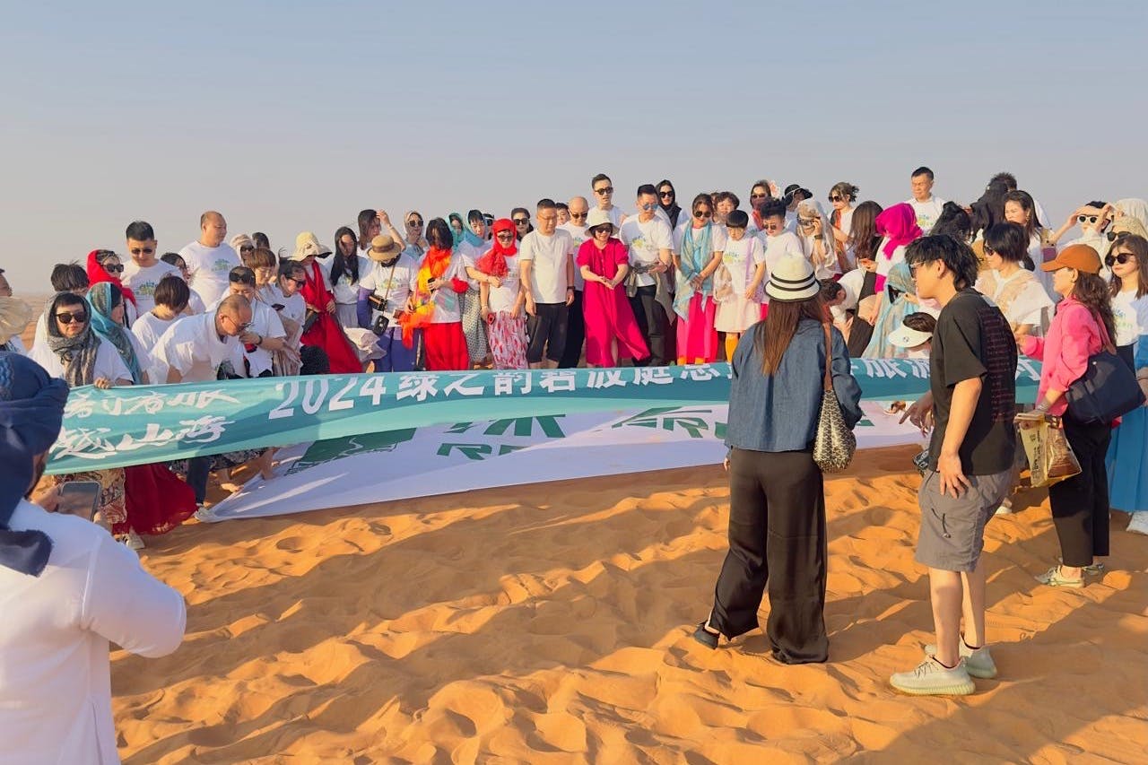 Group of people enjoying with Sunset Evening Safari 