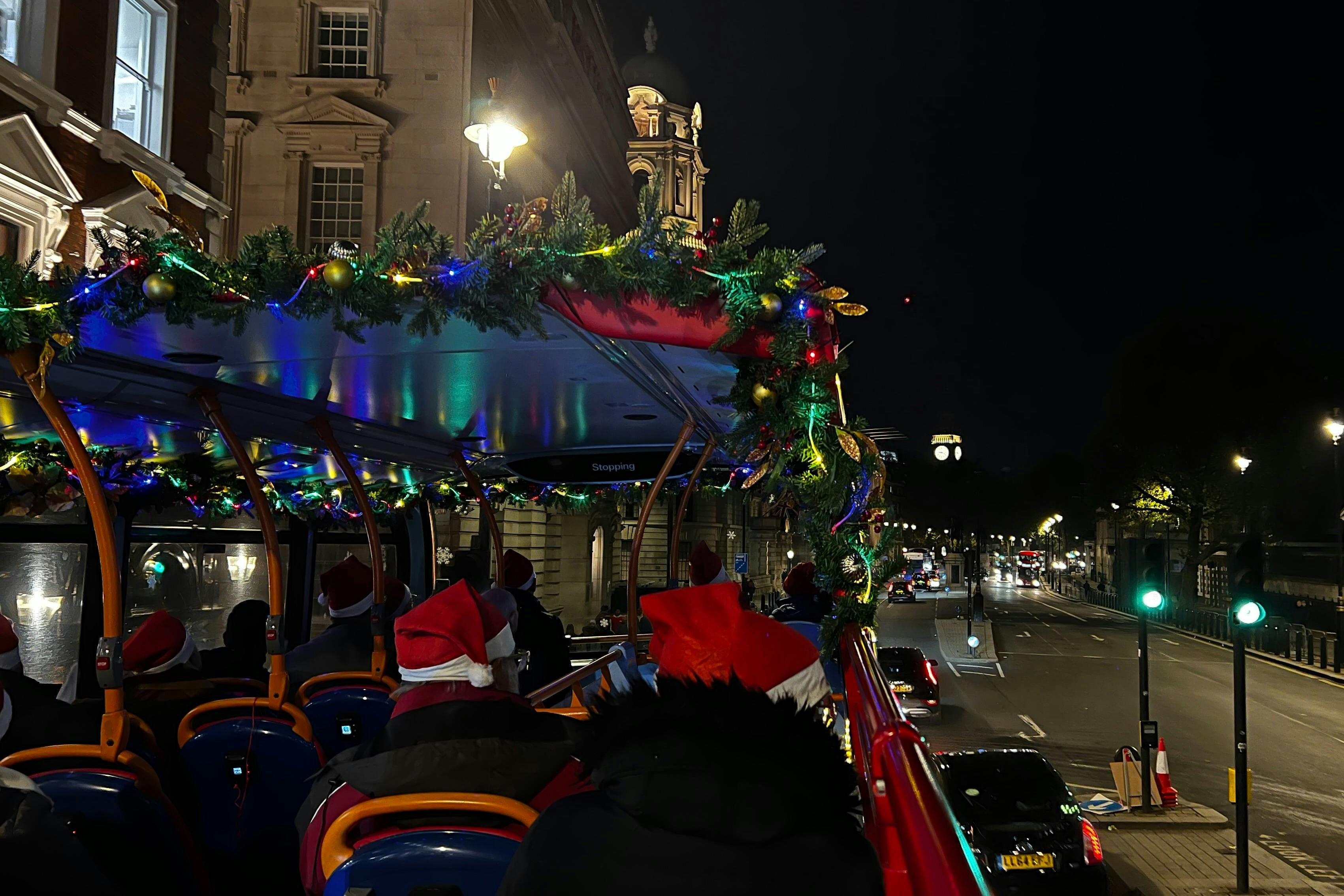 Bus with Christmas lights