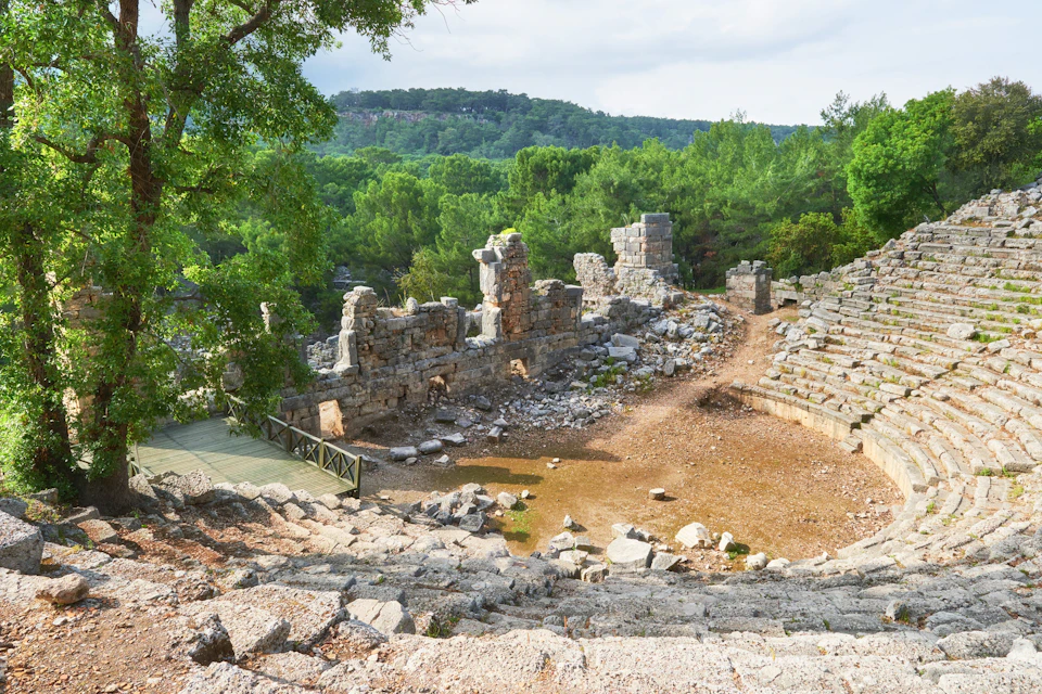 City walls in the ruins of Troy, Turkey