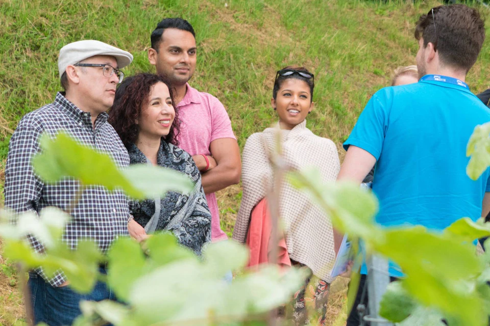 the guide with his group