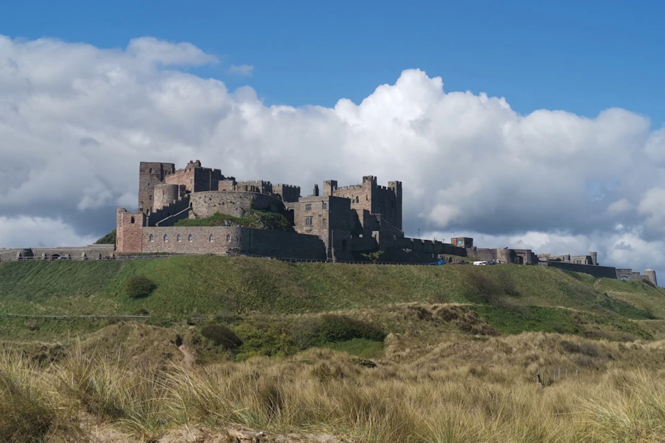 View of Bamburgh Castle from the beach