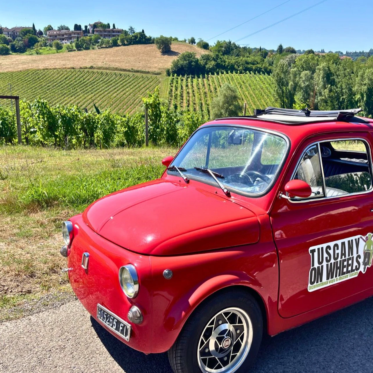 Chianti : visite privée de la Fiat 500 vintage + transferts + dégustation de vin