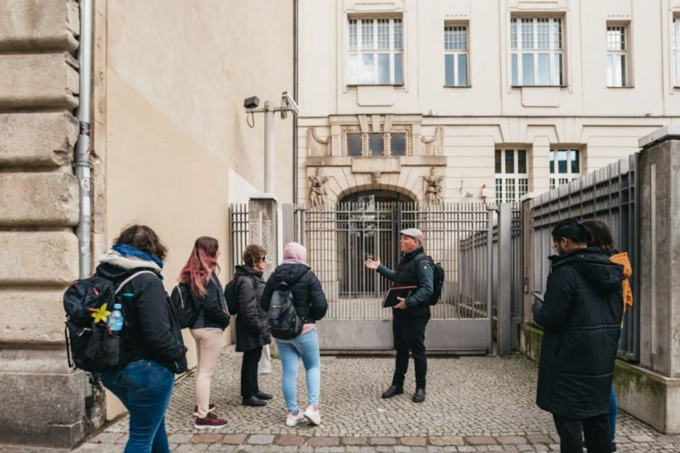 Former school turned deportation centre.