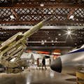 A exposição do museu, que conta a história de mais de um século de conquistas aeroespaciais.