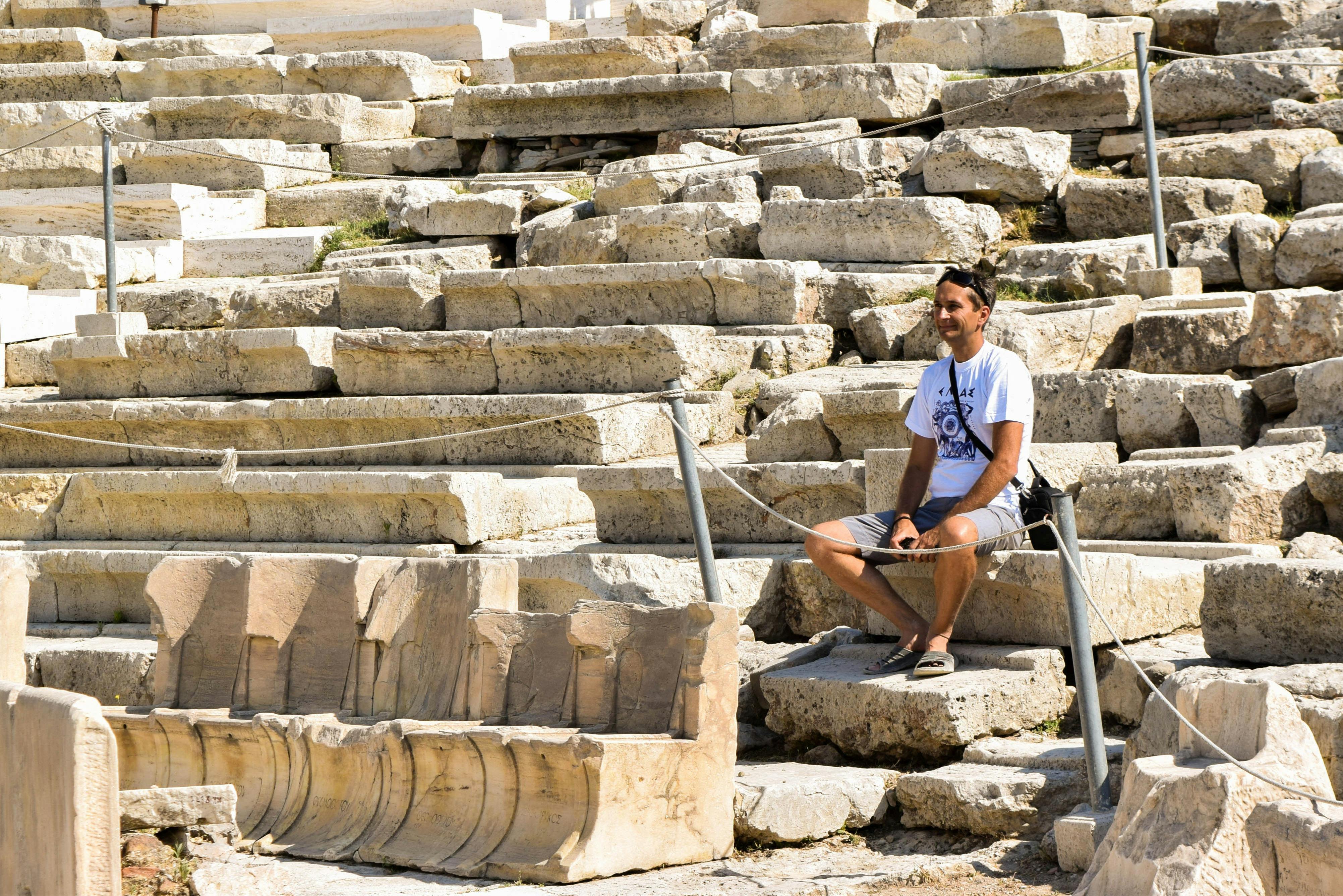 A guest watching the Herodus Atticus theater