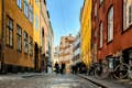 Een straat in de oude binnenstad van Kopenhagen.