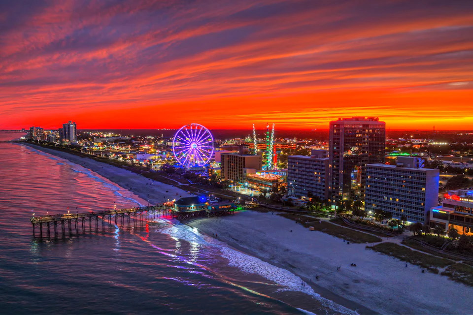 View of the Grand Strand at Sunset