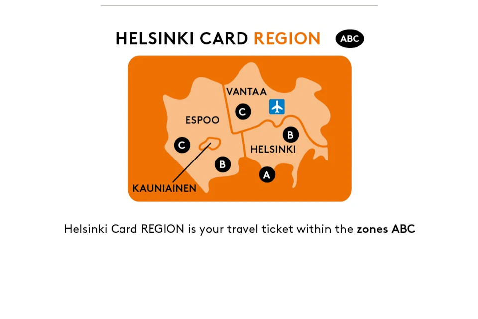 Helsinki Card Region Zones ABC