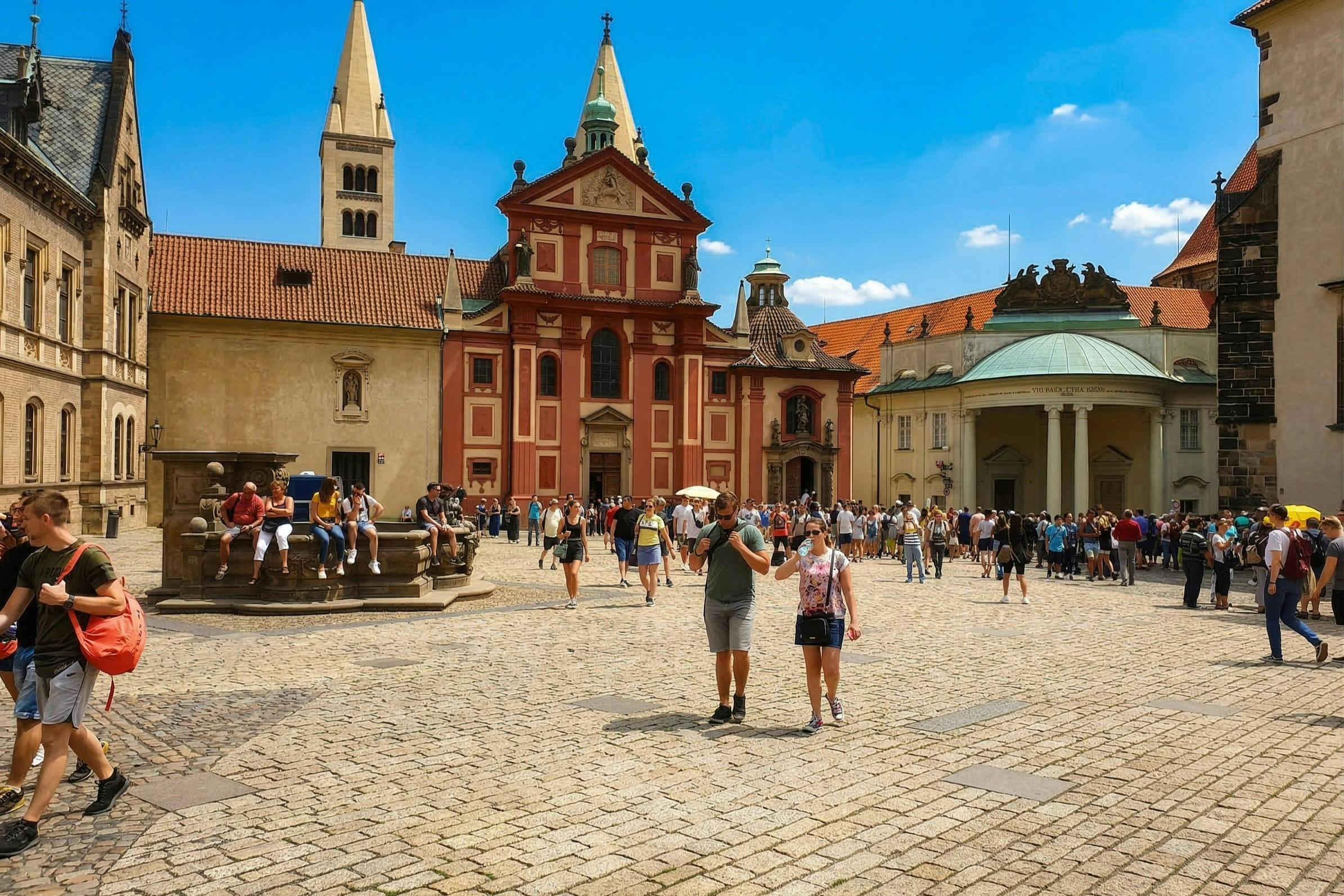 Prague Castle: Entry Ticket + Audio Guide + One-way Minibus Transfer