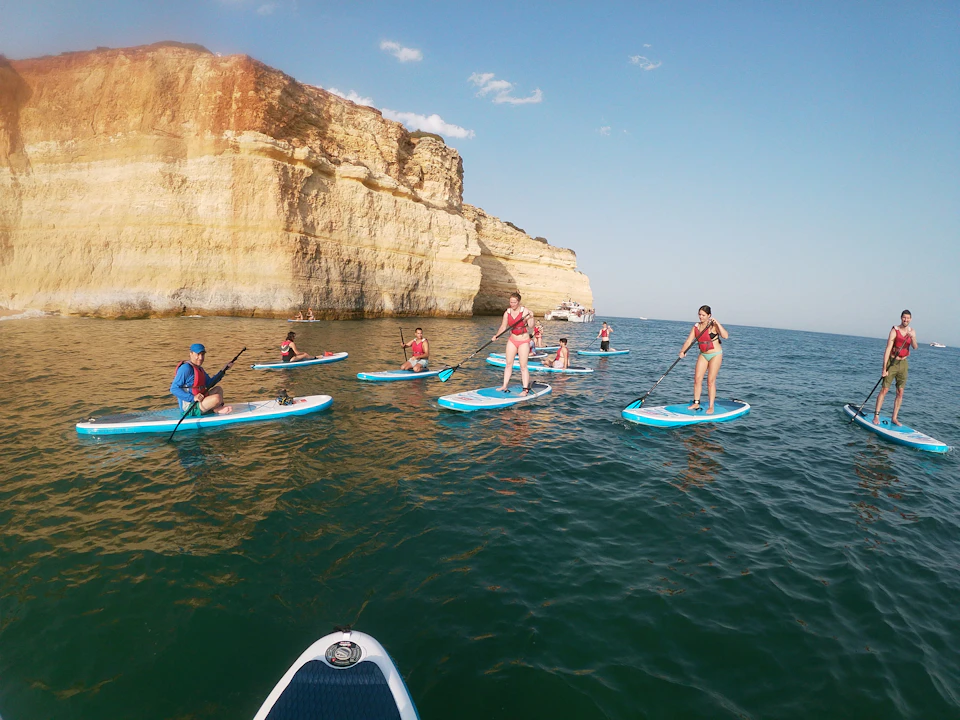 Small group paddleboarding