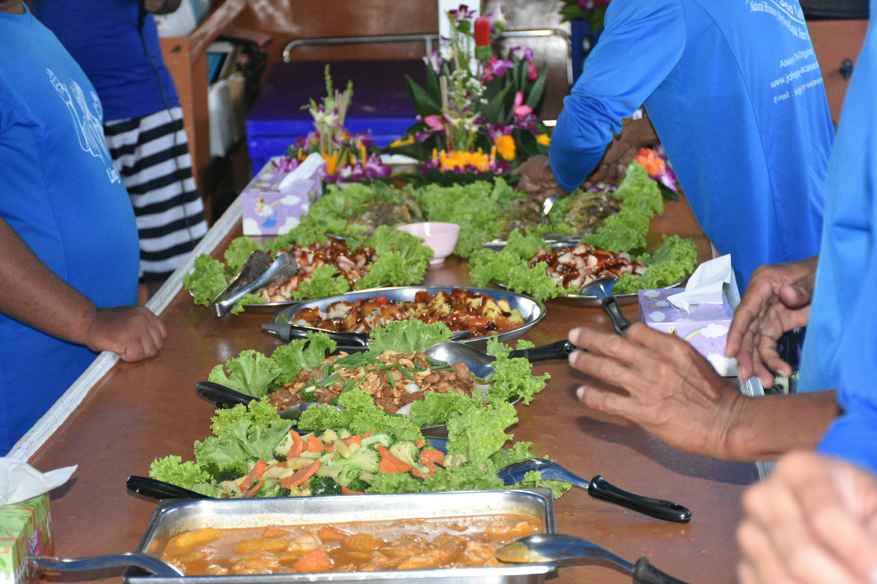 Enjoy a healthy dinner onboard