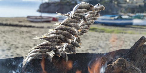 Grilled sardines and sweet wine