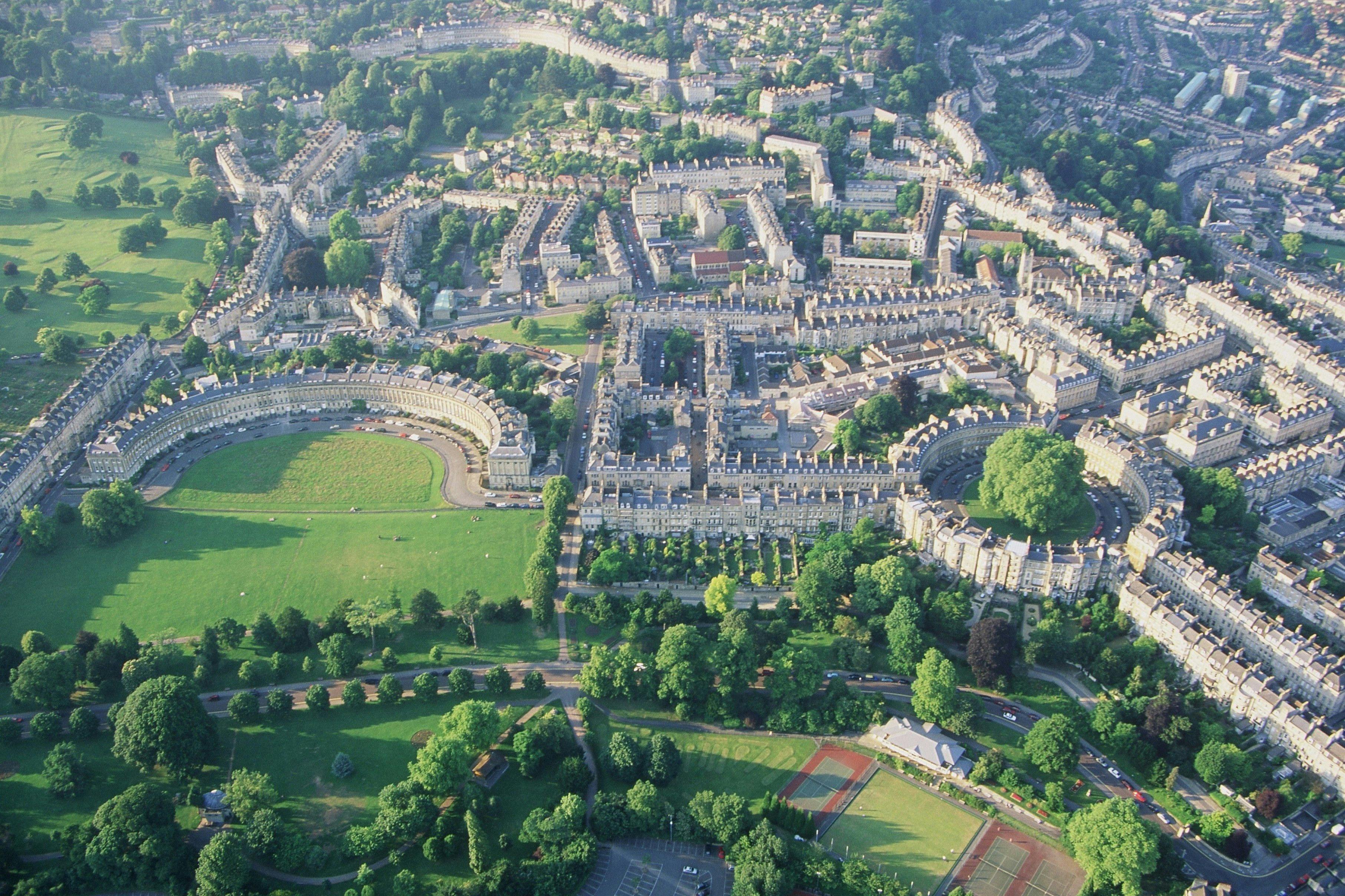 Aerial view of Bath
