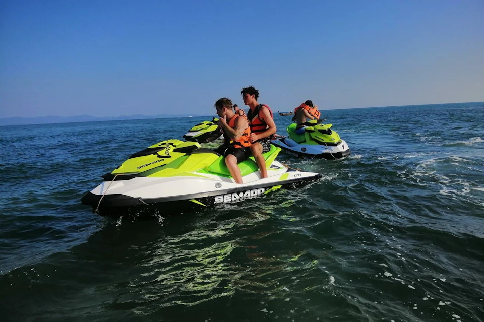 Ride solo on the jet ski or share the excitement with a friend for a thrilling journey.