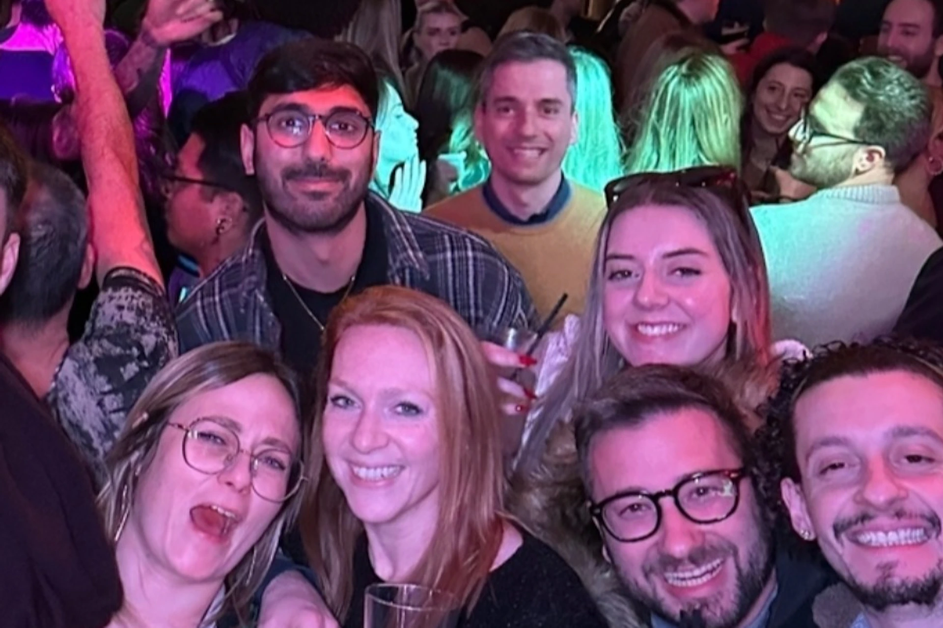 People partying during a Milan Pub Crawl