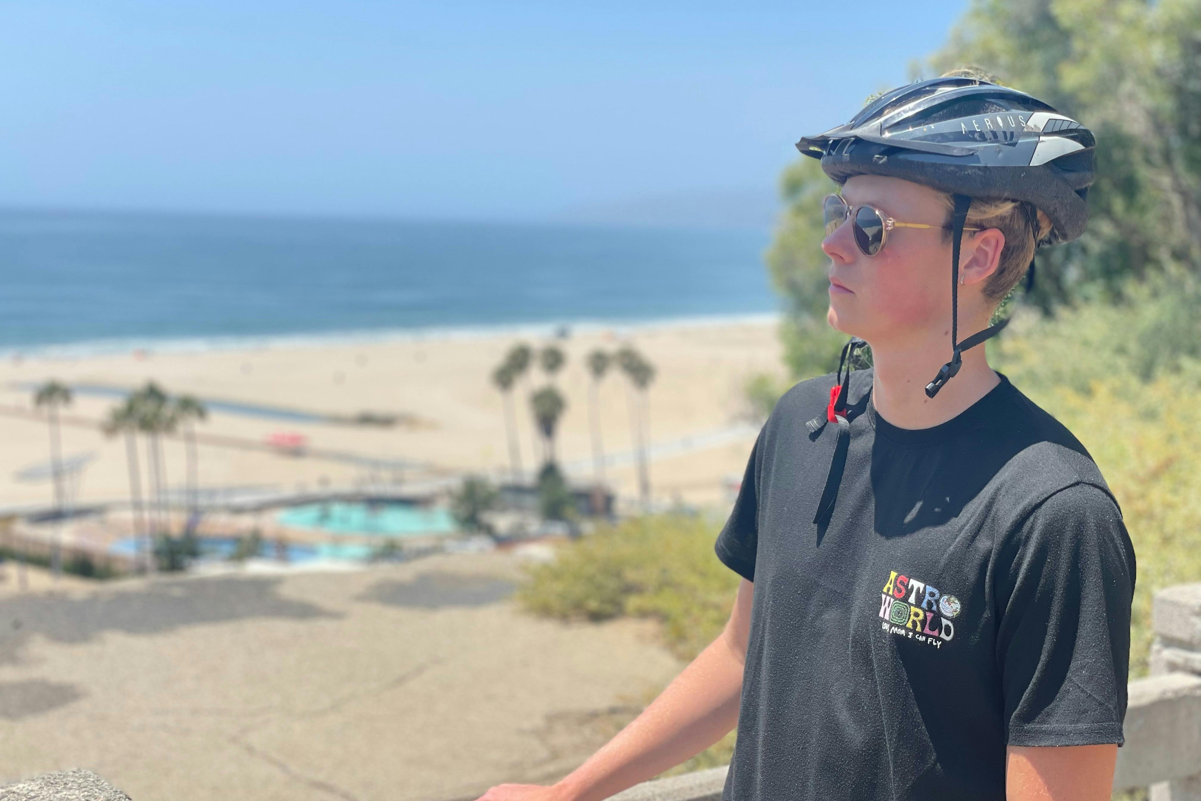 Absorbing the views at Santa Monica on this guided electric bike tour