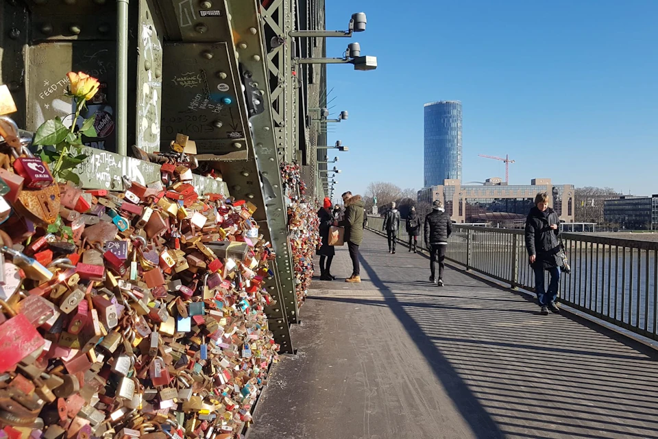 Love is all around! Hohenzollern Bridge crossing over the Rhine