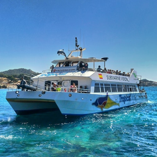 Santa Ponsa: Cruise & Glass-Bottom Boat to Puerto de Andratx