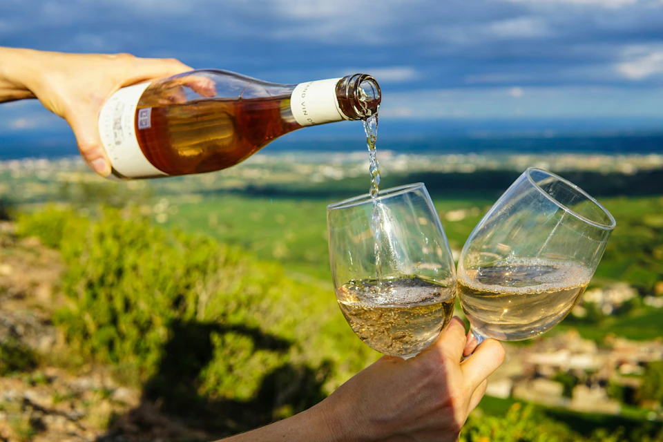 White wine tasting