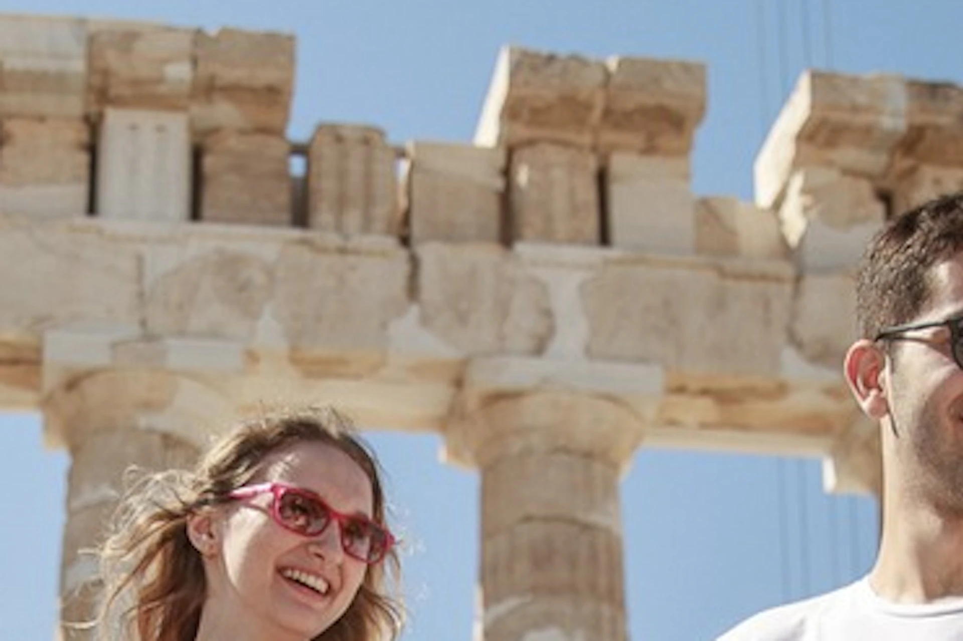 In front of the Parthenon