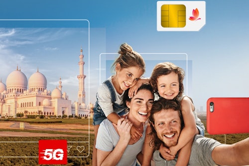 アラブ首長国連邦： 1 GBデータの観光SIM/eSIMカード （即日発券）