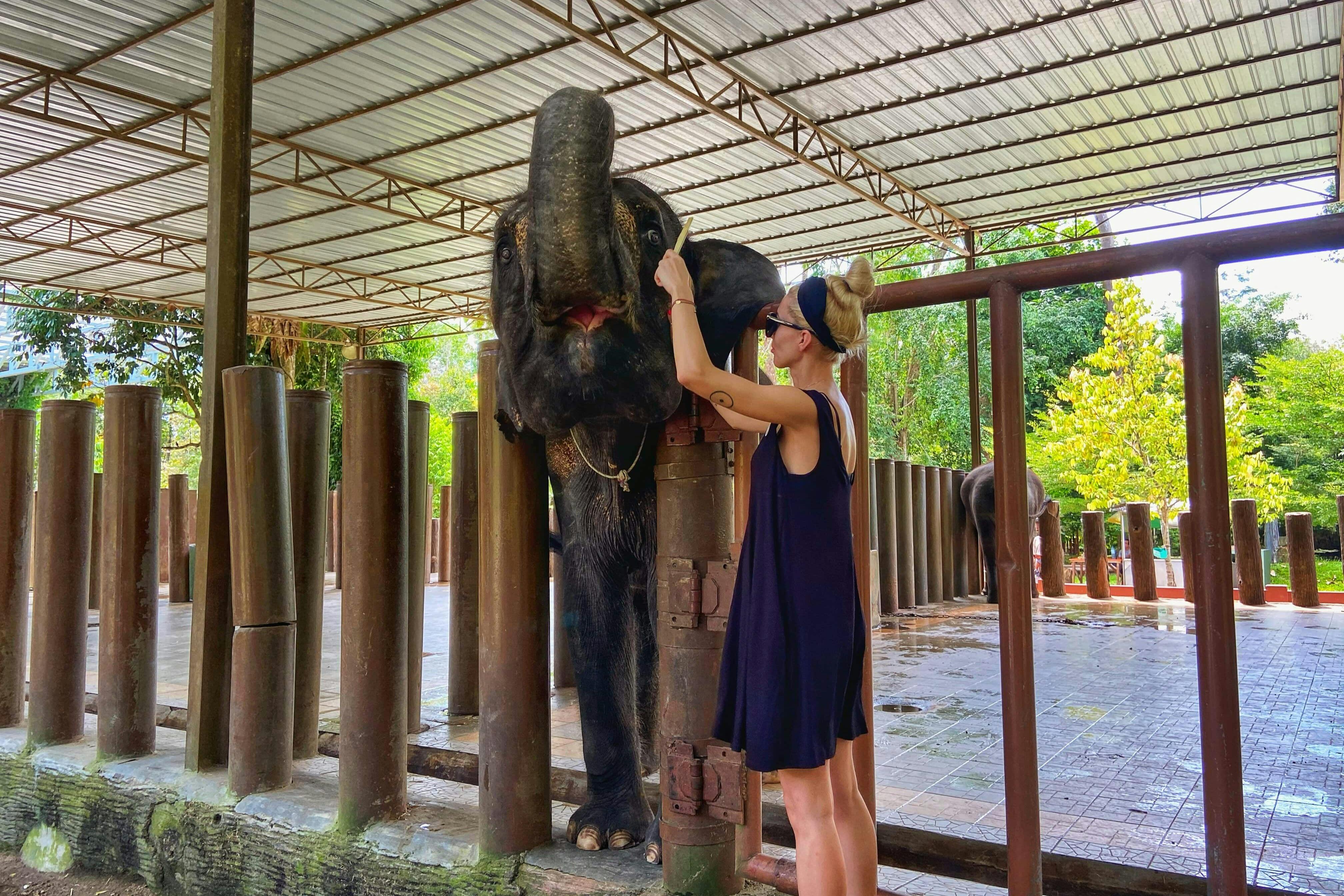 Image of woman with elephant