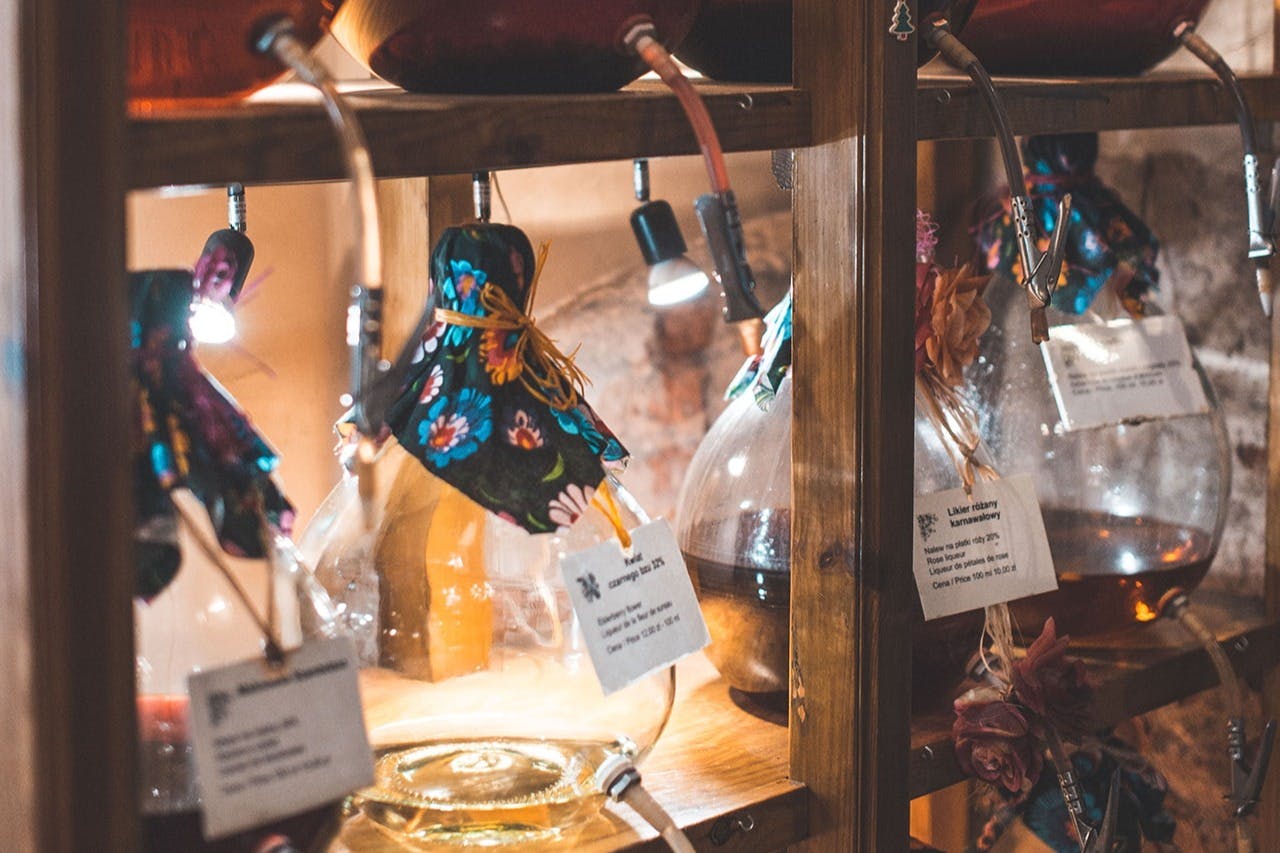 Incredible flavoured vodkas in a setting that feels like a medieval apothecary.