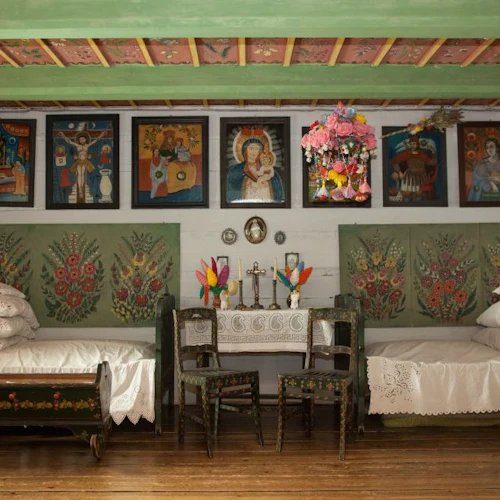 Fragmentet av utställningen inne i museet