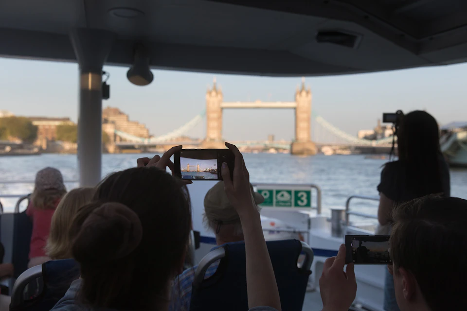 Uber Boat by Thames Clippers and The Tower Bridge