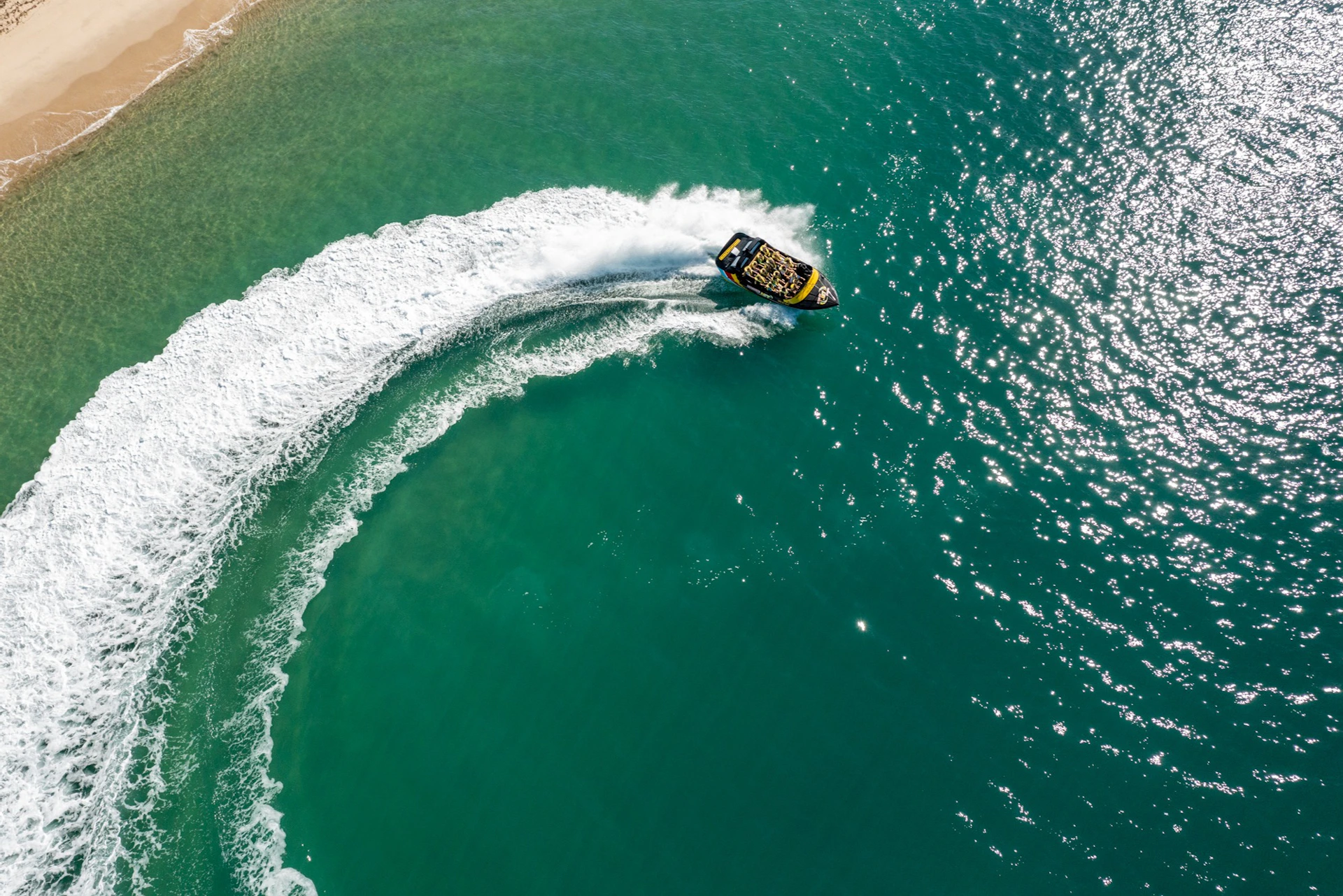 Jet boat from above