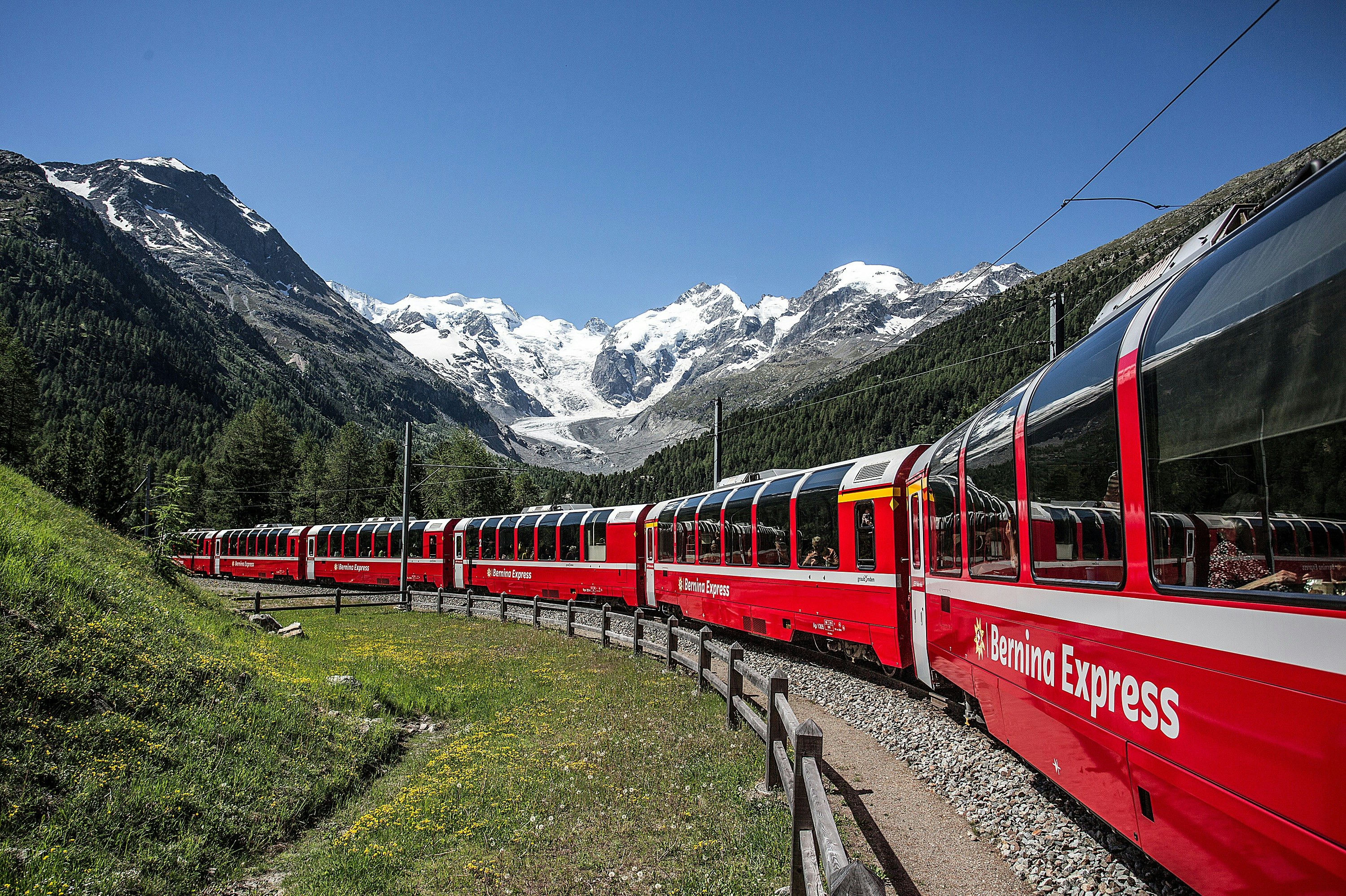 Moritz e Tirano: Excursão Panorâmica Bernina Express a partir do Lago Como