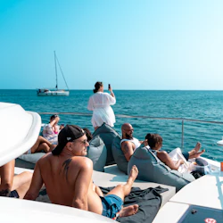 Rhodes: All-Inclusive Sunset Cruise on Power Catamaran "Boss" 5