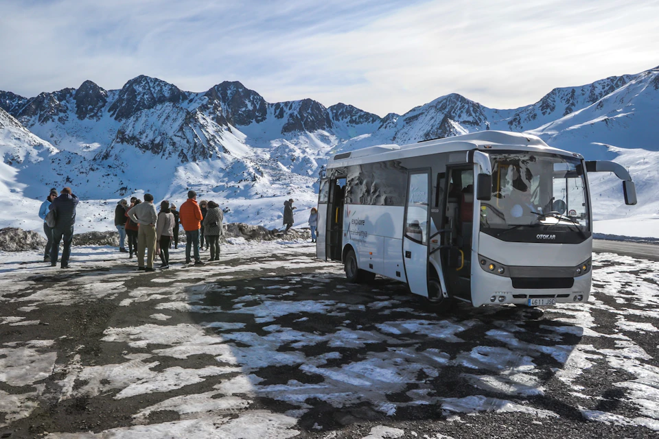A winter wonderland as we cross from France to Andorra.