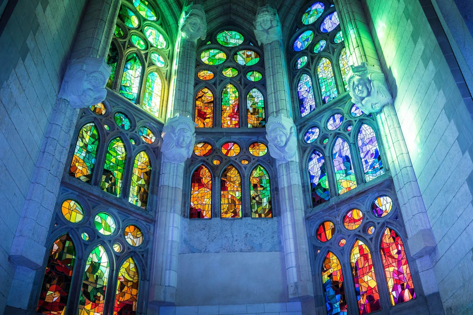 colorful of the stained glass