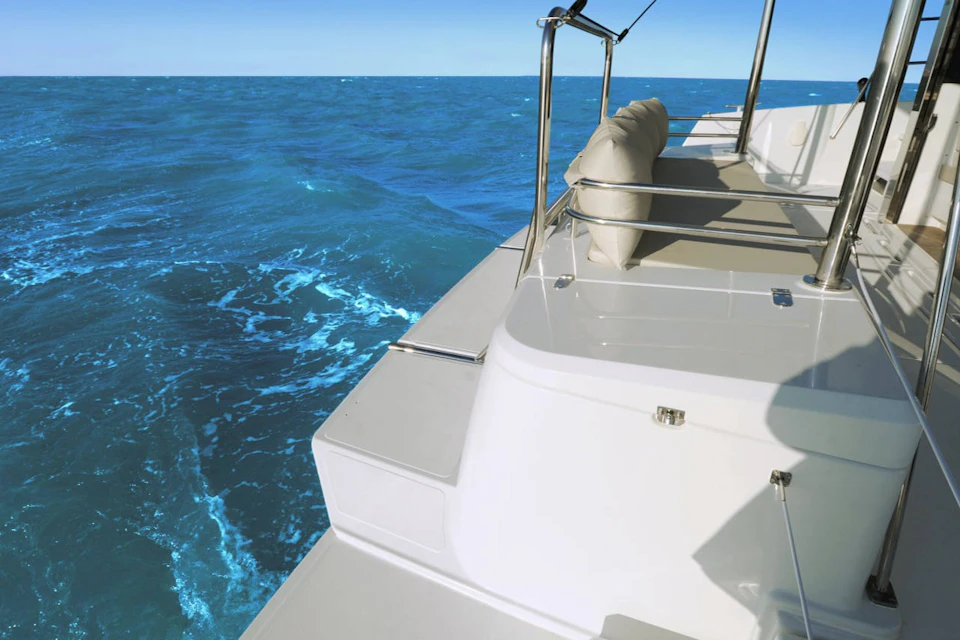 back of the catamaran