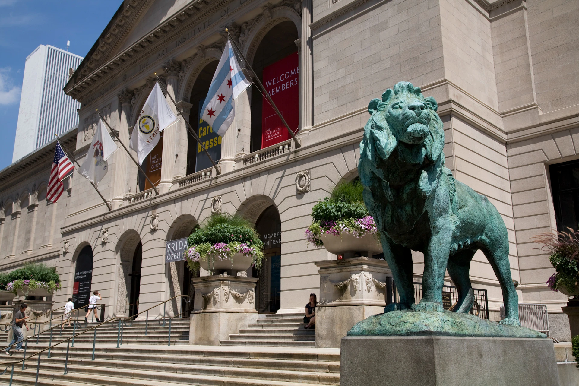 Front entrance of The Art Institute of Chicago