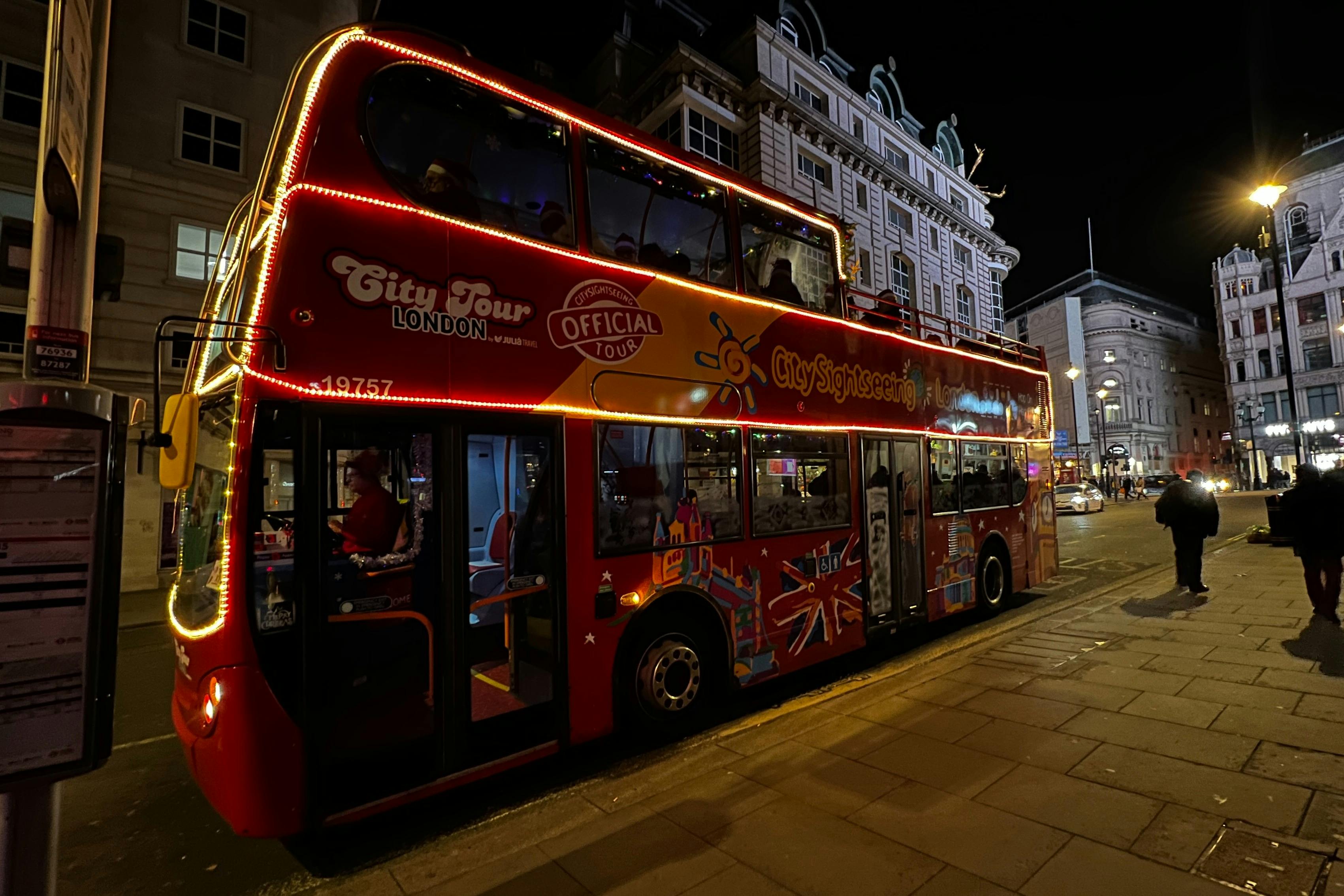 Bus with Christmas lights